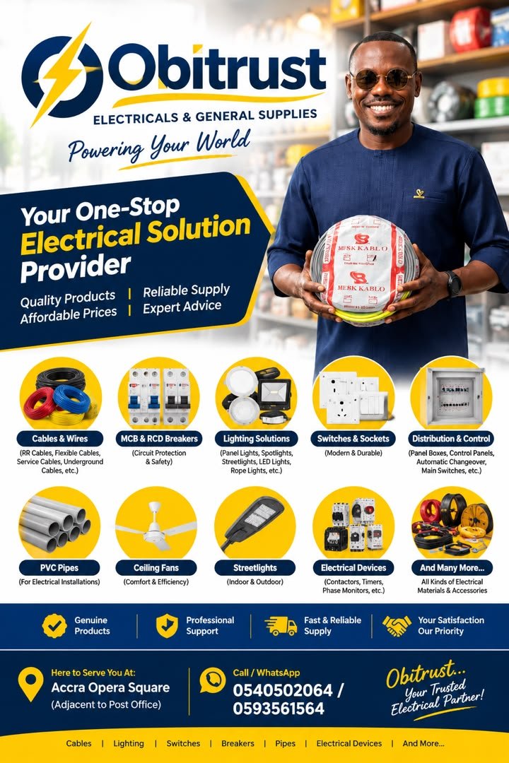 Obitrust ENT flyer — your one-stop electrical solution provider